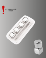 Yeniden Kullanılabilir 304 Çelik Metal Buz Küpleri 4'lü Set - Görsel 2