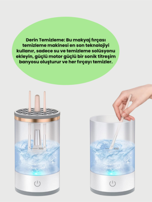 USB Şarjlı Derin Temizlik Makyaj Fırçası Yıkama Makinesi