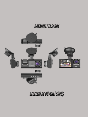 TA-01 1080P Ön 720P Arka ve İç Kamera Sistemli DVR