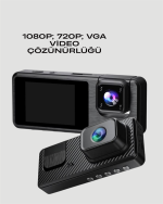 1080P 3 Kameralı Araç DVR -Q301 - Görsel 3