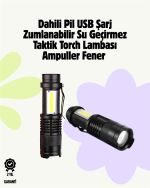 2000 Lümen LED El Feneri - Suya Dayanıklı, Odaklı, Klipsli - Görsel 5