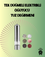 Pilli Otomatik Baharat Değirmeni Gıda Sınıfı Çelik Sessiz Öğütücü Alet - Görsel 5