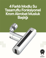 Krom Musluk Başlığı | 4'ü 1 Arada Su Çıkışı | Kolay Montajlı - Görsel 5