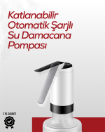 8000 mAh USB Şarjlı Su Pompası | Tek Tuşla Başlat/Durdur | Cam Damacana Uyumlu | Enerji Tasarruflu 4W Güç - Görsel 5