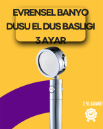 Sağlam Metal Hortum Bağlantılı, 360° Hareketli Duş Başlığı - Görsel 5