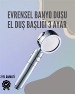Paslanmaz Çelik Çok Fonksiyonlu El Duş Başlığı – 3 Modlu Püskürtme Seçeneği - Görsel 5