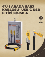 4'ü 1 Arada Metal Hızlı Veri Kablosu – 65W Güç, 27W iPhone Desteği, 480Mbps Aktarım - Görsel 5