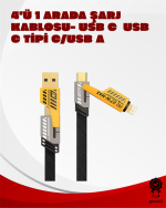 Dönüştürülebilir 4 Başlıklı Hızlı Şarj Kablosu – 1.2m, 65W, Dayanıklı ve Esnek Tasarım - Görsel 5