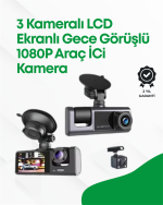 2.0” LCD Ekranlı, Döngüsel Kayıt Özellikli Üç Kameralı Oto Kamera - Görsel 5