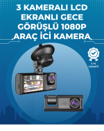 Gece Görüşlü 3'lü Araç Kamerası – Geri Görüş Destekli, 170° Geniş Açı - Görsel 5