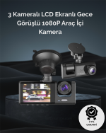 1. 3 Kameralı Full HD Araç Kamerası – Ön, İç ve Arka Görüş ile %100 Kapsama - Görsel 5