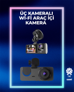1080p Ön + 720p Arka & İç Kamera – Suya Dayanıklı Araç Güvenlik Kamerası - Görsel 5