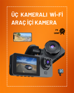 Full HD Çözünürlüklü Üç Kameralı Araç İçi Kamera – Park ve Sürüş Güvenliği - Görsel 5