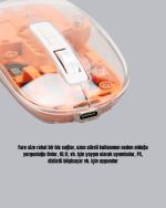 Sessiz ve Ergonomik Kablosuz Fare - 30 Gün Kullanım, 2 Modlu Bağlantı - Görsel 4