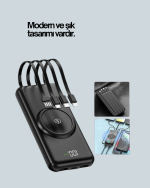 iPhone ve Android Uyumlu 10000mAh Powerbank – Hem Kablolu Hem Kablosuz - Görsel 2