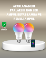 Akıllı 9W RGBW LED Ampul, tasaruflu romantik ışıklı - Görsel 5
