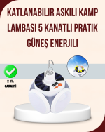 Katlanabilir Güneş Enerjili LED Kamp Lambası USB Şarjlı - Görsel 5