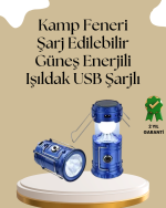 Güneş Enerjili Katlanabilir Kamp Feneri – USB Şarjlı, Hafif ve Çok Fonksiyonlu - Görsel 5