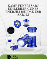 Güneş Enerjili Katlanabilir Kızaklı Kamp Feneri – USB Şarjlı, Çok Yönlü ve Dayanıklı Tasarım - Görsel 5