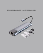 USB‑C Çoklu Bağlantı Merkezi – 5 Gbps, 100‑240 V, Sağlam Eloksal Tasarım - Görsel 3