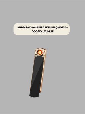 Plazma Ark Teknolojili Elektrikli Çakmak – Dokunmatik, LED Göstergeli, Şarj Edilebilir