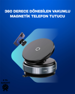 Güçlü Manyetik Tutuşlu 360° Döner Araç Telefon Tutucu – Vakumlu Montajlı - Görsel 5