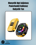 RGB Işıklı Girdap Fanlı Mobil Soğutucu | Manyetik Montaj | Type-C Girişli - Görsel 5