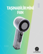 Mini El Fanı | 3000mAh Pil | Type-C Şarj Girişi | Kompakt ve Hafif Tasarım - Görsel 5