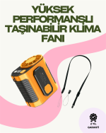 Dijital Göstergeli Turbo Taşınabilir Fan – USB Type-C, 3 Serinlik Modu - Görsel 5