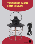 USB Şarjlı Retro LED Kamp Feneri – 4 Işık Modu, Su Geçirmez, Taşınabilir - Görsel 5