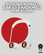Boyuna Asılan Taşınabilir Küçük Fan | Turbo Motor, 5 Kanat, Katlanabilir Gövde - Görsel 5