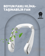 USB Şarjlı Giyilebilir Fan | 5 Kademeli Rüzgar Hızı, Sessiz Turbo Soğutma, 360° Hava Sirkülasyonu - Görsel 5