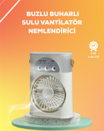 Mini Klima Fan | USB'li, 7 Renk Gece Işığı, 3'ü 1 Arada Fonksiyon - Görsel 5
