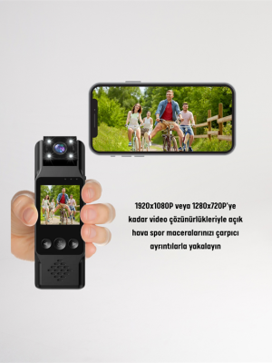 WiFi ile Uzaktan Erişimli Mini Kamera – 1200mAh Batarya, 1080P Video Çekimi