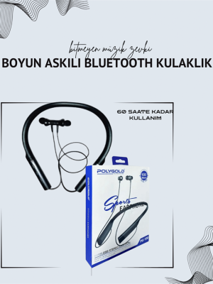 Polygold PG-100 Boyun Askılı Kablosuz Kulaklık – 200 Saat Bekleme Süresi, Stereo Ses, Mikrofonlu