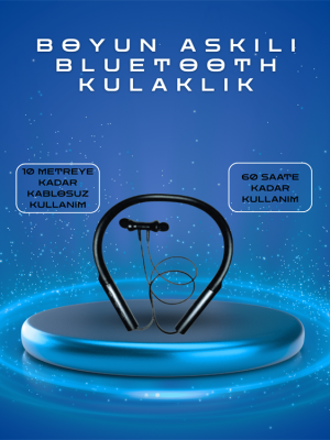 Polygold PG-100 Type-C Şarjlı Bluetooth Kulaklık – Boyun Askılı, Uzun Pil Ömürlü, Mikrofonlu
