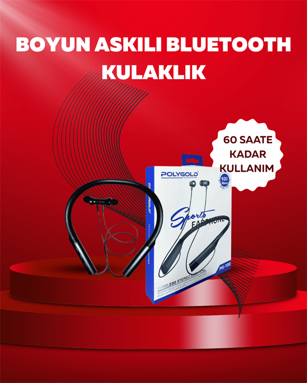 1212260_polygold-pg-100-bluetooth-5-255f-1.png Polygold PG-100 Bluetooth 5.0 Boyun Bantlı Kulaklık – 50 Saat Konuşma Süresi, Type-C Şarj - Görsel 1