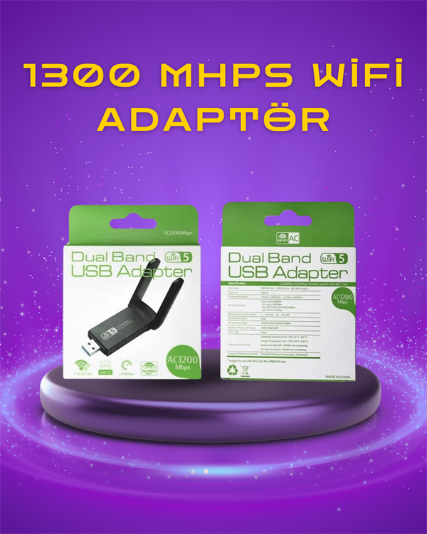 1212296_yuksek-hizli-1200-mbps-cift-bant-usb-w-de-408.png Yüksek Hızlı 1200 Mbps Çift Bant USB WiFi Adaptör – Güçlü Sinyal, Geniş Uyumluluk - Görsel 1