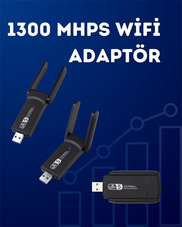 1212300_usb-wifi-adaptor-1200-mbps-hiz-ae38-d.png USB WiFi Adaptör – 1200 Mbps Hız - Görsel 1