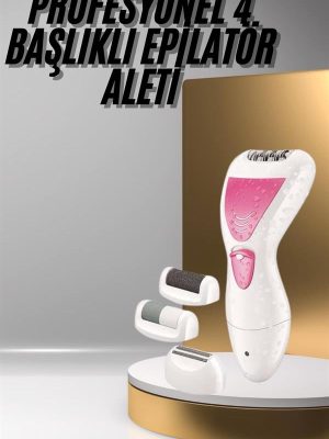 Ayak Törpü Başlıklı Epilatör Aleti 4 Başlıklı Taşınabilir Şarjlı Epilasyon Cihazı