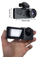 Araç İçi Dikiz Kamerası Sürüş Kaydedici 3 Lensli DVR Kamera - Görsel 3