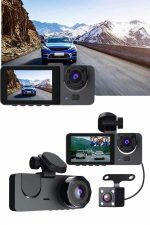Gece Görüşlü DVR 3 Lensli Araç İçi Sürüş Kamerası Video Kaydedici - Görsel 2