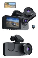 3 Kameralı 2 İnç 1080P Araç İçi Kamera Sürüş Kamerası CarPlay - Görsel 5
