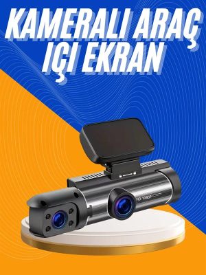 Araç Kamerası Black Box Çift Kameralı Ekranlı Full HD Sürüş Kamerası