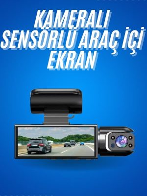 Araç İçi Full Hd Kamera Ön ve Arka Kameralı Ekranlı Araç Kamerası