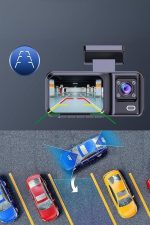 1080P 3 Lensli WİFİ Araç İçi Kameralı Ekran DVR Kaydedici Gece Görüşlü - Görsel 4