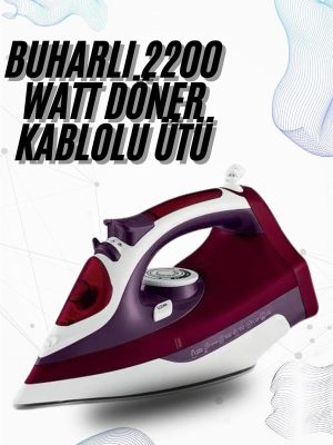 Buharlı Kablolu Ütü 2200 Watt Kireçlenme Önleyici Şok Buharlı