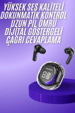 Yeni Nesil Bluetooth Kulaklık Dijital Göstergeli Gaming Dokunmatik 5.3 Kablosuz - Görsel 5