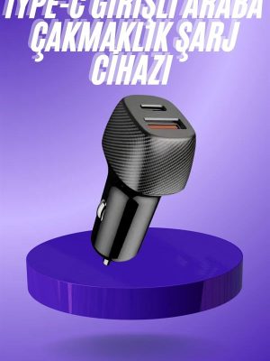 38W USB Type-C Girişli Oto Çakmaklık Araç İçi Hızlı Şarj Çakmaklık Şarj Aleti