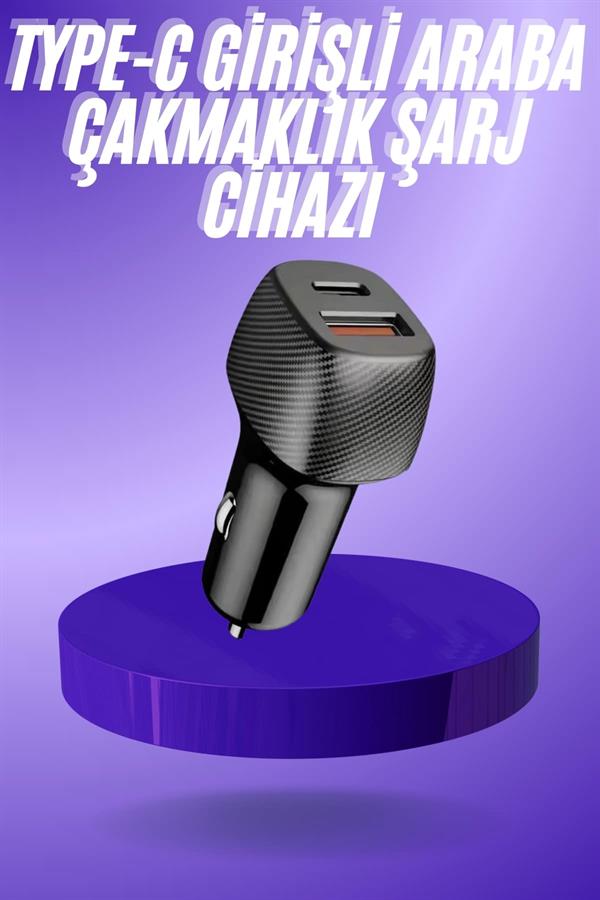 Compressed by jpeg-recompress 38W USB Type-C Girişli Oto Çakmaklık Araç İçi Hızlı Şarj Çakmaklık Şarj Aleti - Görsel 1